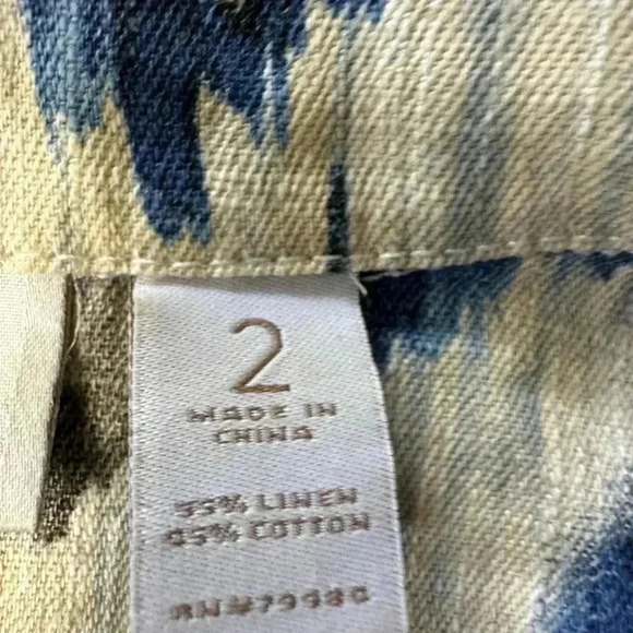 Chico's Sz 2 - Medium Jacket Linen/Cotton Blend Long Sleeve Multi-Color Abstract - Picture 6 of 8